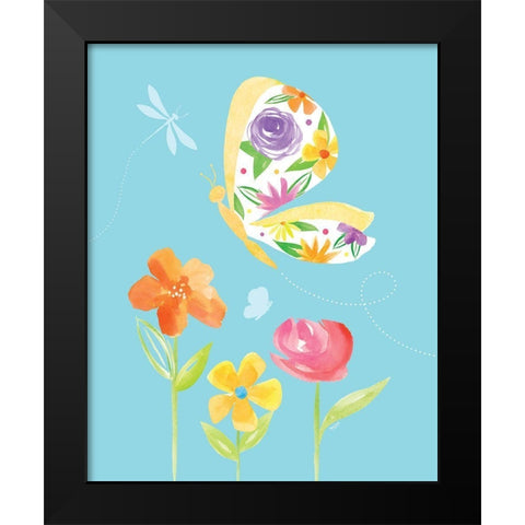 Dreams Take Flight on Blue VIII Black Modern Wood Framed Art Print by Reed, Tara