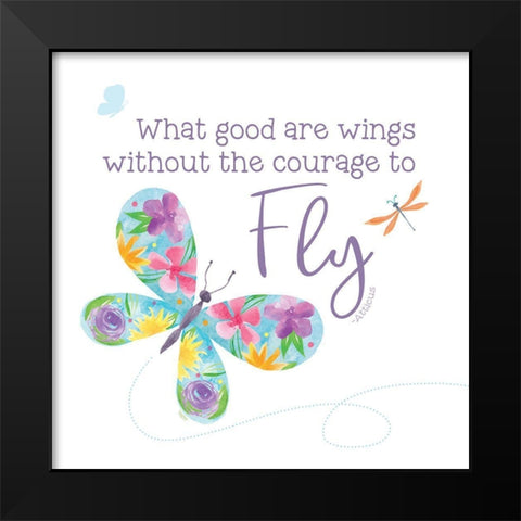 Dreams Take Flight on White IX Black Modern Wood Framed Art Print by Reed, Tara