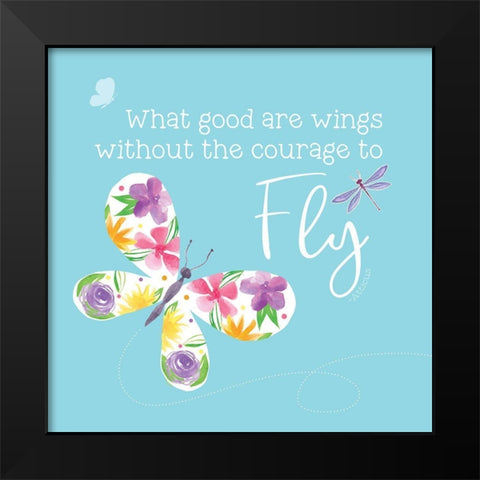 Dreams Take Flight on Blue IX Black Modern Wood Framed Art Print by Reed, Tara