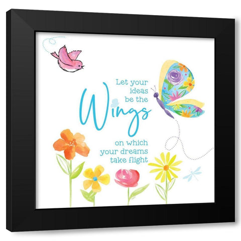 Dreams Take Flight on White XI Black Modern Wood Framed Art Print with Double Matting by Reed, Tara