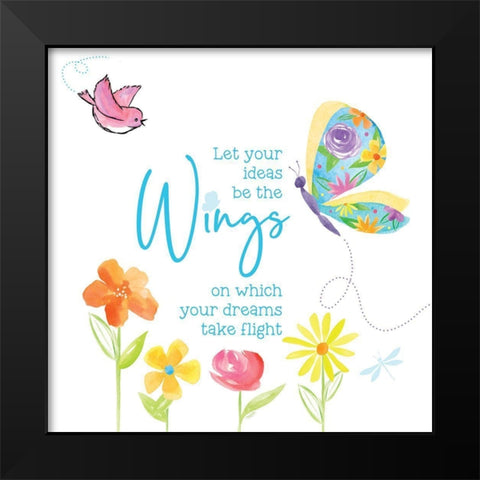 Dreams Take Flight on White XI Black Modern Wood Framed Art Print by Reed, Tara