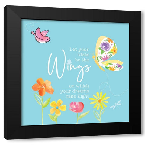 Dreams Take Flight on Blue XI Black Modern Wood Framed Art Print by Reed, Tara