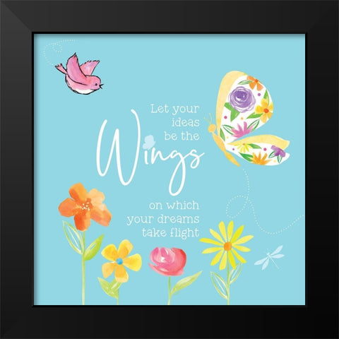 Dreams Take Flight on Blue XI Black Modern Wood Framed Art Print by Reed, Tara