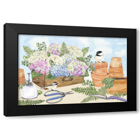 In My Garden I Black Modern Wood Framed Art Print by Reed, Tara