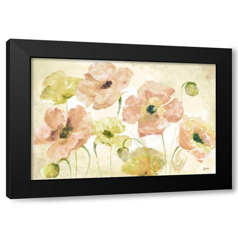 Watercolor Blush Landscape Black Modern Wood Framed Art Print by Tre Sorelle Studios