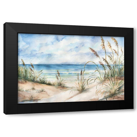 Seaview Landscape Black Modern Wood Framed Art Print by Tre Sorelle Studios