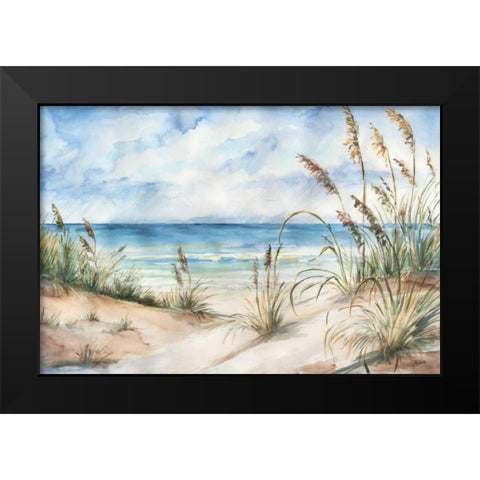 Seaview Landscape Black Modern Wood Framed Art Print by Tre Sorelle Studios