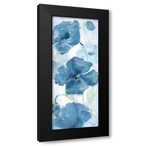 Shades of Blue Panel I Black Modern Wood Framed Art Print with Double Matting by Tre Sorelle Studios