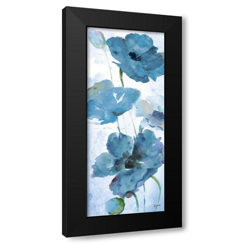 Shades of Blue Panel II Black Modern Wood Framed Art Print with Double Matting by Tre Sorelle Studios