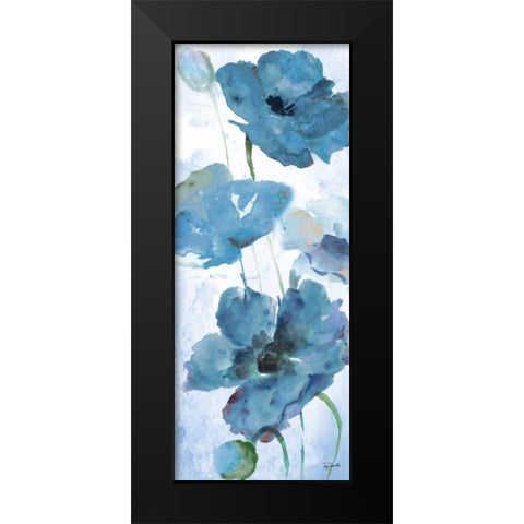 Shades of Blue Panel II Black Modern Wood Framed Art Print by Tre Sorelle Studios