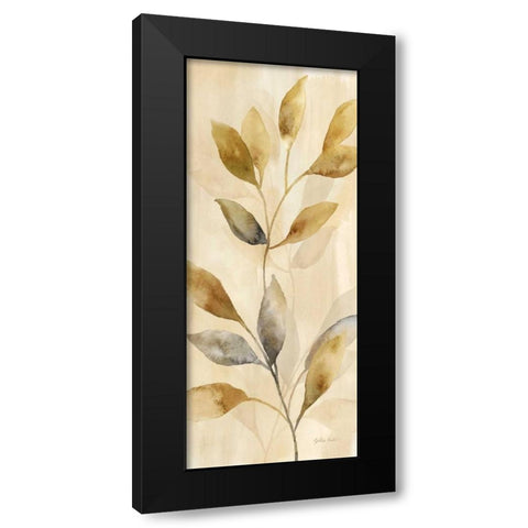 Majestic Leaves Panel I Black Modern Wood Framed Art Print with Double Matting by Coulter, Cynthia