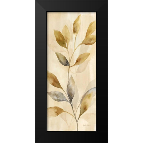 Majestic Leaves Panel I Black Modern Wood Framed Art Print by Coulter, Cynthia