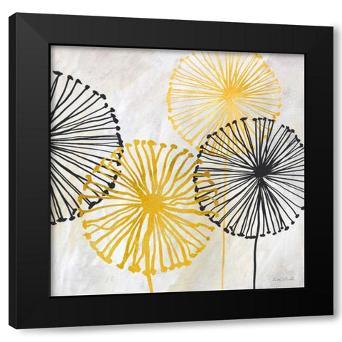 Dandelion Design II Black Modern Wood Framed Art Print with Double Matting by Dundon, Caitlin