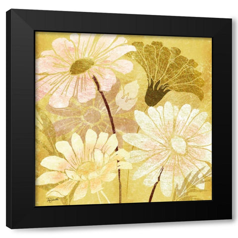 Golden Daisy Patch I Black Modern Wood Framed Art Print with Double Matting by Tre Sorelle Studios