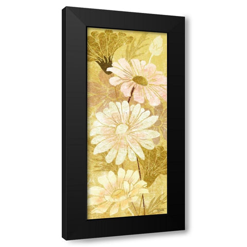 Golden Daisy Patch Panel II Black Modern Wood Framed Art Print with Double Matting by Tre Sorelle Studios