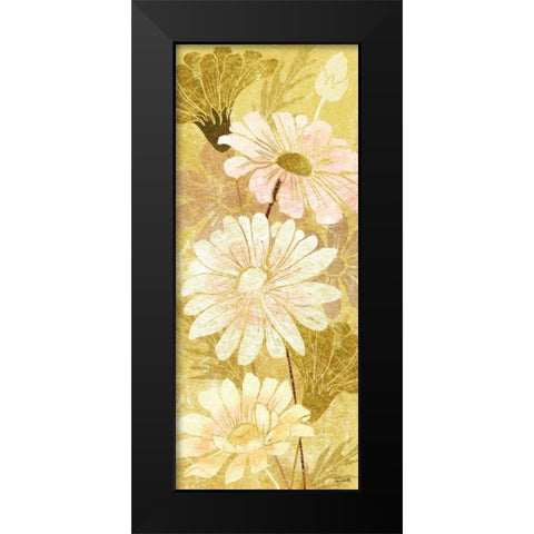 Golden Daisy Patch Panel II Black Modern Wood Framed Art Print by Tre Sorelle Studios