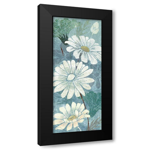 Teal Daisy Patch Panel I Black Modern Wood Framed Art Print by Tre Sorelle Studios