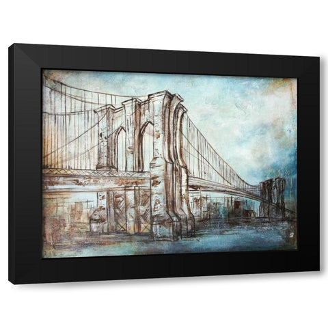 Brooklyn Bridge Black Modern Wood Framed Art Print with Double Matting by Tre Sorelle Studios