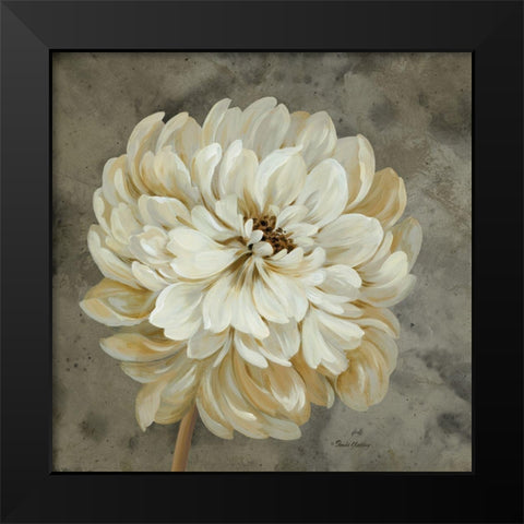 Pearl Grey Floral Study I Black Modern Wood Framed Art Print by Gladding, Pamela