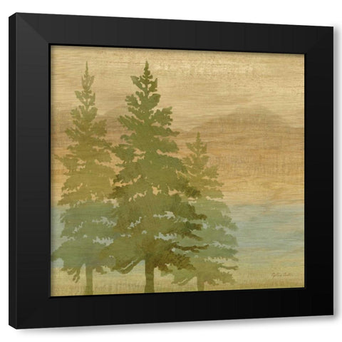 At the Lake Pine Trees I  Black Modern Wood Framed Art Print with Double Matting by Coulter, Cynthia