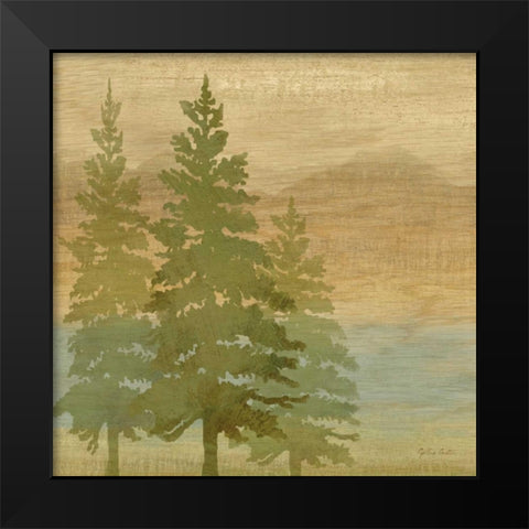 At the Lake Pine Trees I  Black Modern Wood Framed Art Print by Coulter, Cynthia