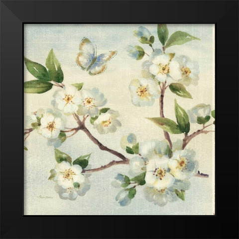 Cherry Bloom I Black Modern Wood Framed Art Print by Gladding, Pamela