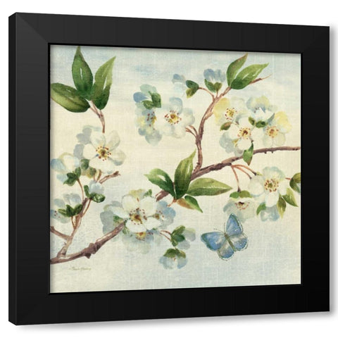 Cherry Bloom II Black Modern Wood Framed Art Print by Gladding, Pamela