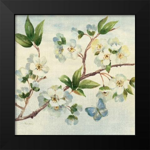 Cherry Bloom II Black Modern Wood Framed Art Print by Gladding, Pamela