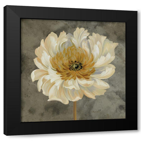 Pear Grey Floral Study II Black Modern Wood Framed Art Print with Double Matting by Gladding, Pamela