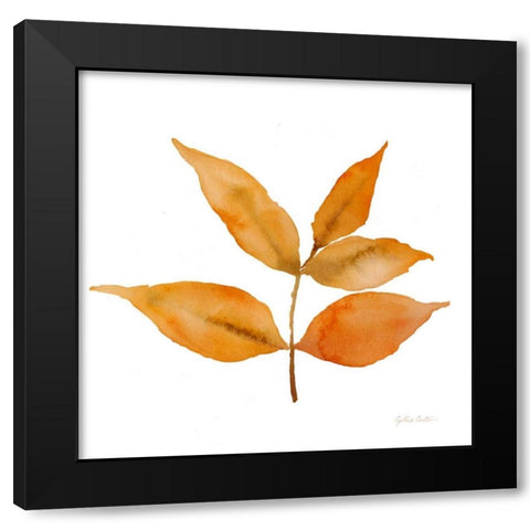 Modern Leaf Study on White I Black Modern Wood Framed Art Print with Double Matting by Coulter, Cynthia