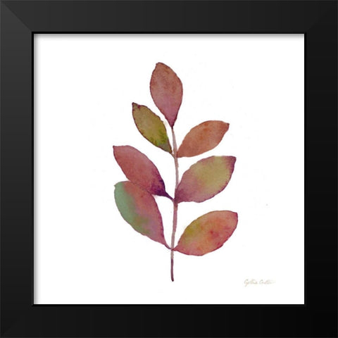 Modern Leaf Study on White III Black Modern Wood Framed Art Print by Coulter, Cynthia