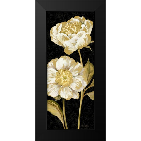 Touch of Gold on black Panel I Black Modern Wood Framed Art Print by Gladding, Pamela