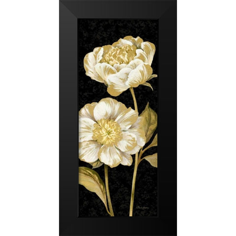 Touch of Gold on black Panel II Black Modern Wood Framed Art Print by Gladding, Pamela