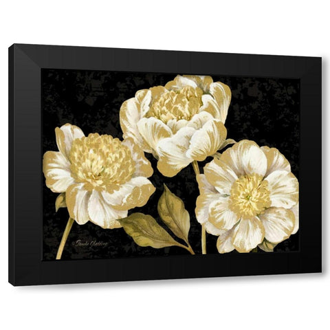Touch of Gold Landscape on Black Black Modern Wood Framed Art Print with Double Matting by Gladding, Pamela