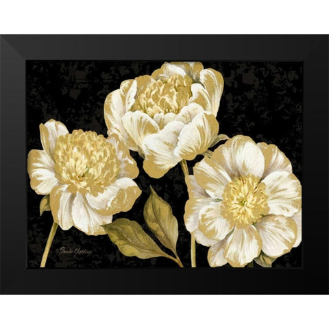 Touch of Gold Landscape on Black Black Modern Wood Framed Art Print by Gladding, Pamela