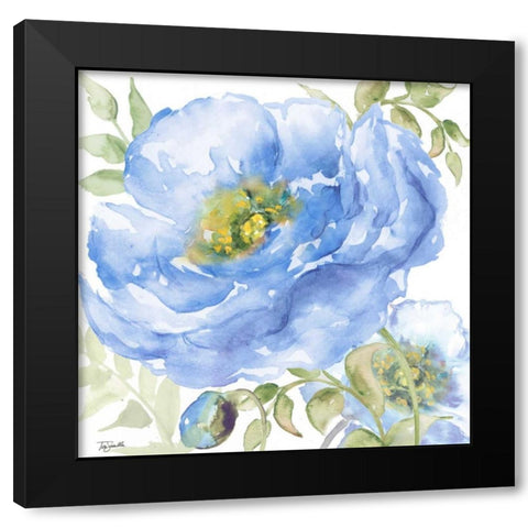 Sapphire Beauty II Black Modern Wood Framed Art Print with Double Matting by Tre Sorelle Studios