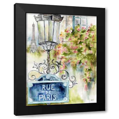 Rue de Paris Black Modern Wood Framed Art Print with Double Matting by Tre Sorelle Studios