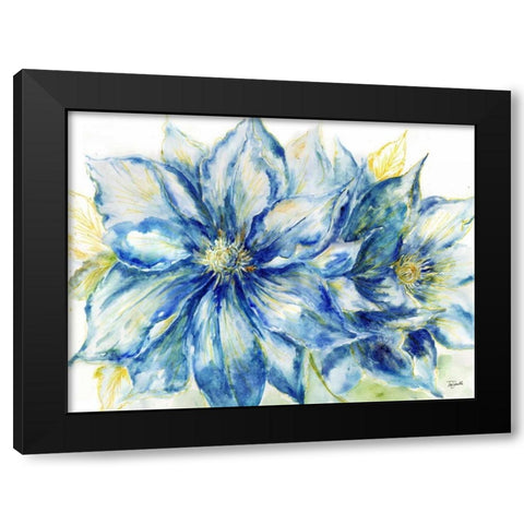 Indigo Splash Landscape Black Modern Wood Framed Art Print by Tre Sorelle Studios