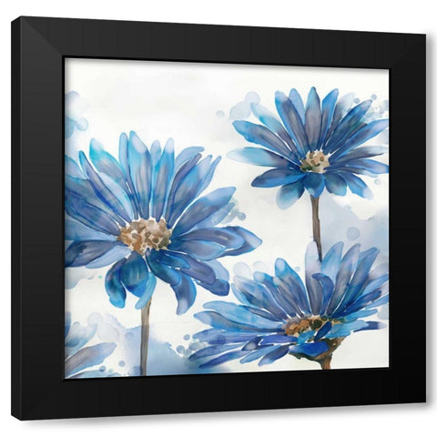 Bright Blue Garden I Black Modern Wood Framed Art Print by Milan, Vittorio