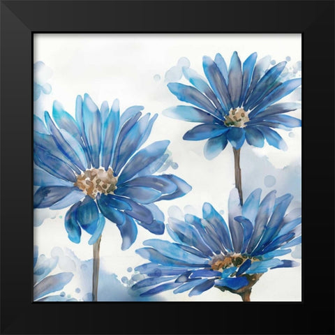 Bright Blue Garden I Black Modern Wood Framed Art Print by Milan, Vittorio