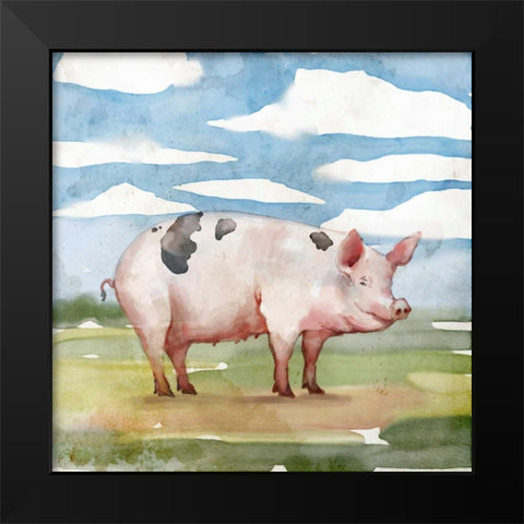 Country Farm I   Black Modern Wood Framed Art Print by Milan, Vittorio