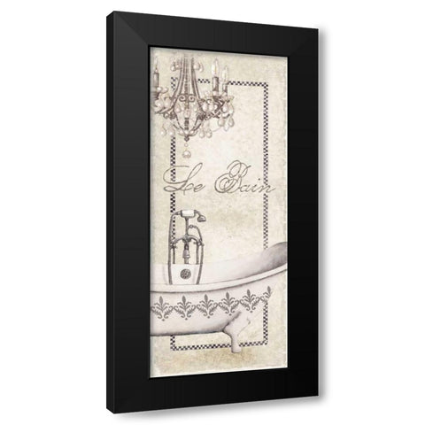 Fleur de Lis Bath Panel II  Black Modern Wood Framed Art Print with Double Matting by Cusson, Marie Elaine