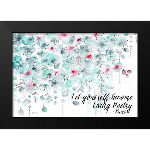 Henna Poetry Landscape Black Modern Wood Framed Art Print by Tre Sorelle Studios