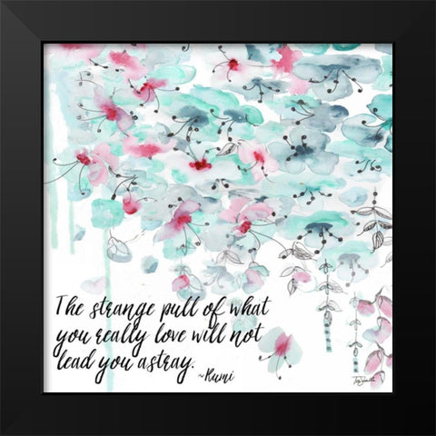 Henna Poetry I  Black Modern Wood Framed Art Print by Tre Sorelle Studios