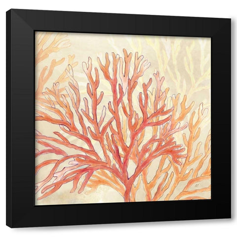 Coral Reef Cream I Black Modern Wood Framed Art Print with Double Matting by Coulter, Cynthia