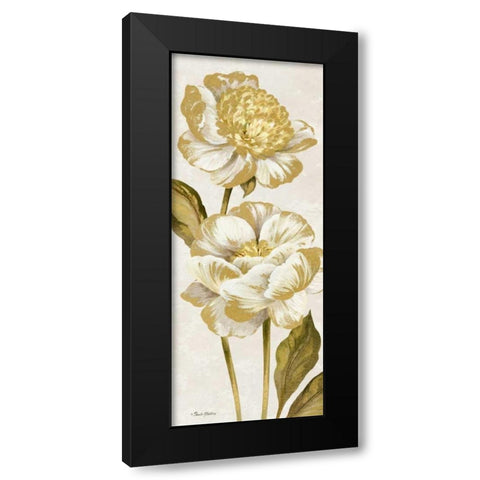 Touch of Gold Panel Cream I Black Modern Wood Framed Art Print by Gladding, Pamela