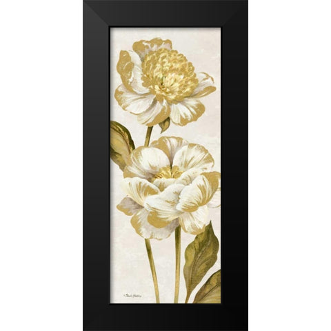 Touch of Gold Panel Cream I Black Modern Wood Framed Art Print by Gladding, Pamela
