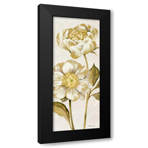 Touch of Gold Panel Cream II Black Modern Wood Framed Art Print by Gladding, Pamela