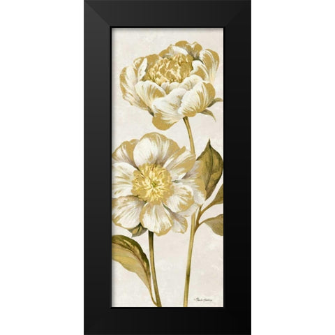 Touch of Gold Panel Cream II Black Modern Wood Framed Art Print by Gladding, Pamela