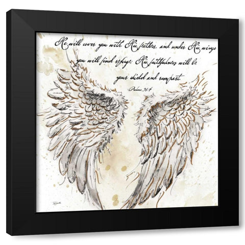 On Angels Wings I Black Modern Wood Framed Art Print with Double Matting by Tre Sorelle Studios